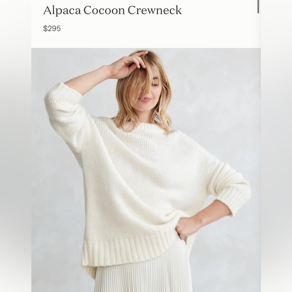 Jenni Kayne Cream Cocoon Crewneck Sweater